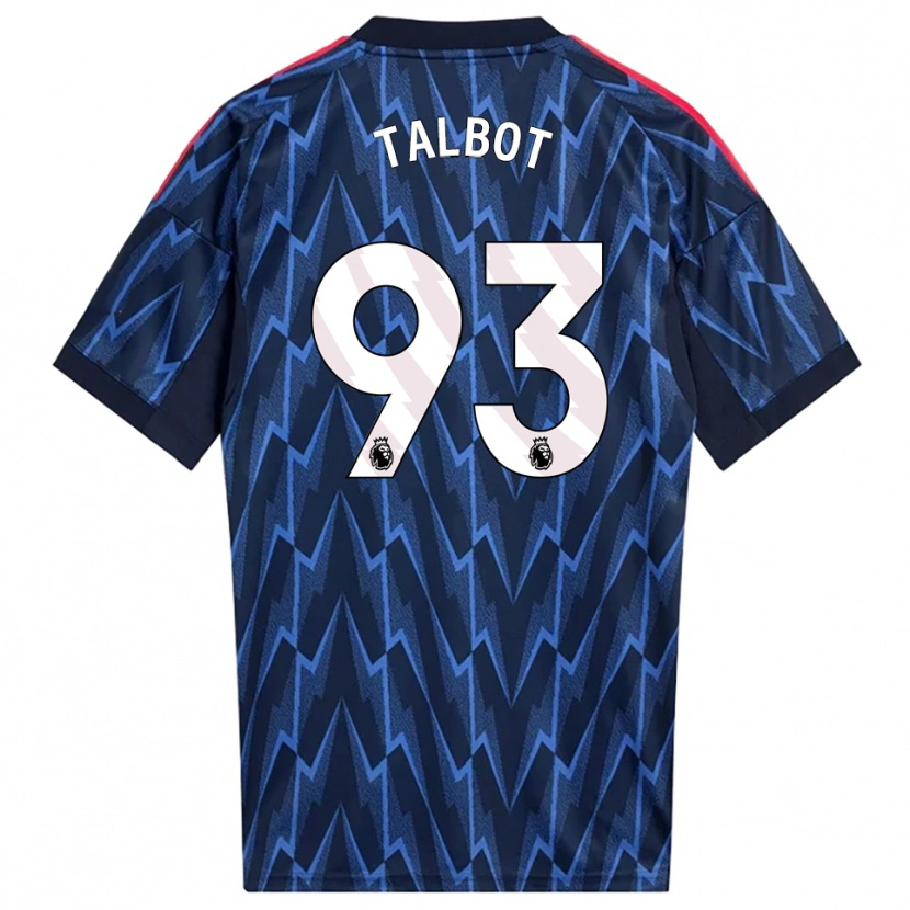 Danxen Bambino Maglia Jack Talbot #93 Navy Rosso Kit Gara Away 2025/26 Maglietta