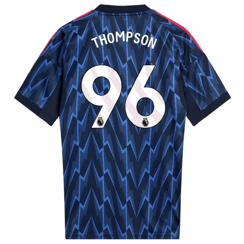 Danxen Bambino Maglia Kyran Thompson #96 Navy Rosso Kit Gara Away 2025/26 Maglietta