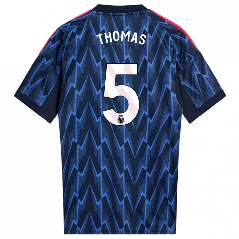 Danxen Bambino Maglia Thomas Partey #5 Navy Rosso Kit Gara Away 2025/26 Maglietta