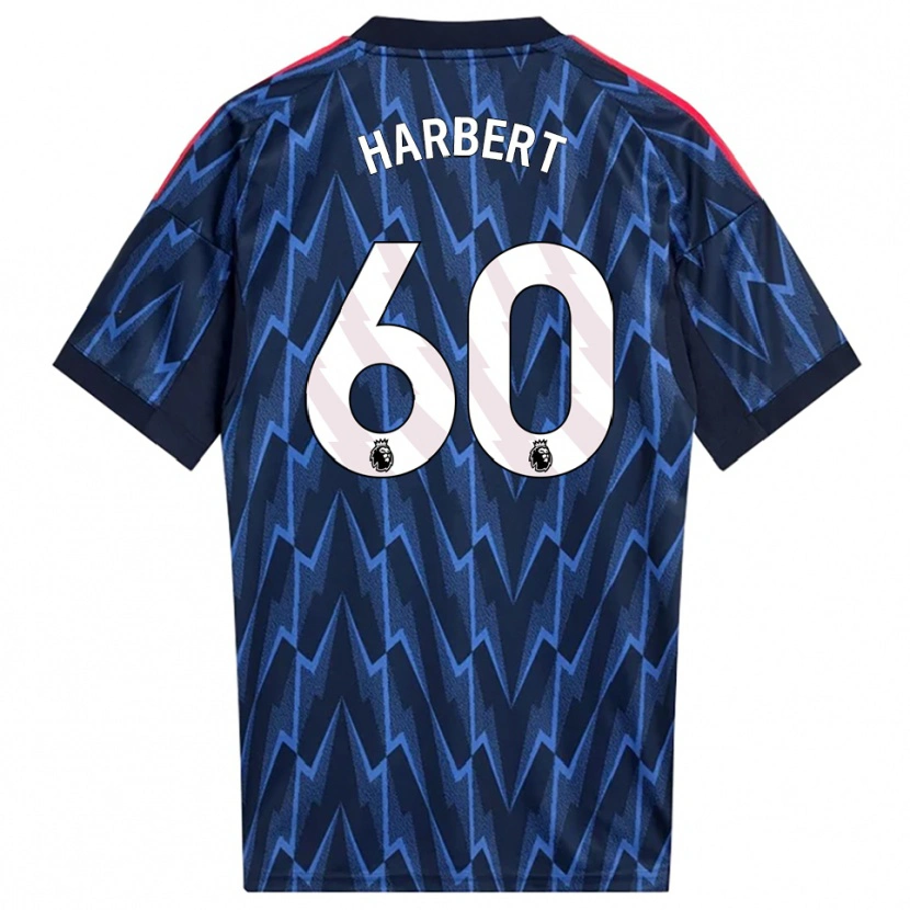 Danxen Bambino Maglia Laila Harbert #60 Navy Rosso Kit Gara Away 2025/26 Maglietta
