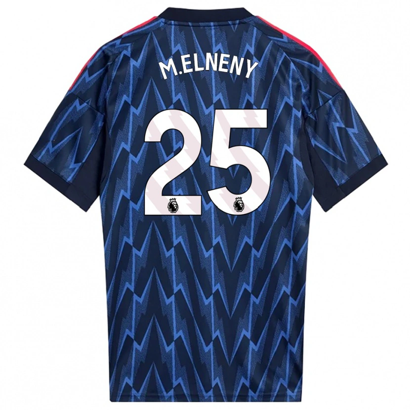 Danxen Bambino Maglia Mohamed Elneny #25 Navy Rosso Kit Gara Away 2025/26 Maglietta