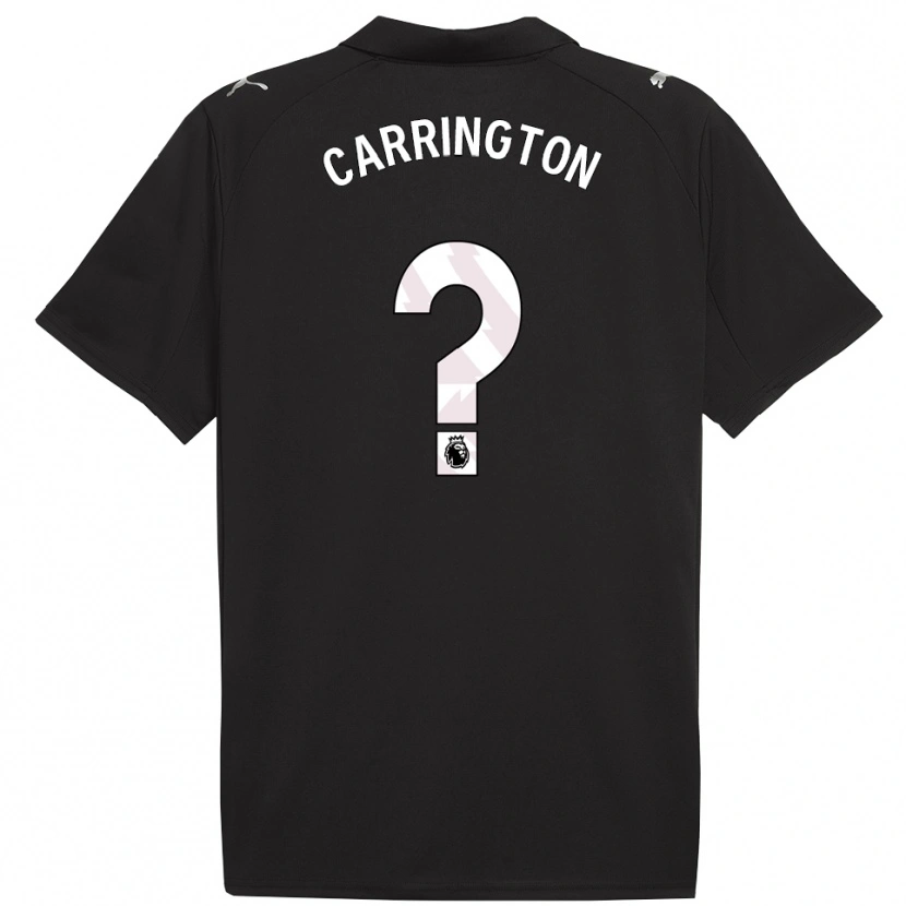 Danxen Bambino Maglia Theo Carrington #0 Nero Bianco Kit Gara Away 2025/26 Maglietta