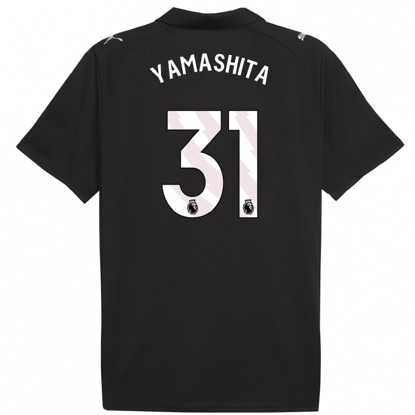 Danxen Bambino Maglia Ayaka Yamashita #31 Nero Bianco Kit Gara Away 2025/26 Maglietta