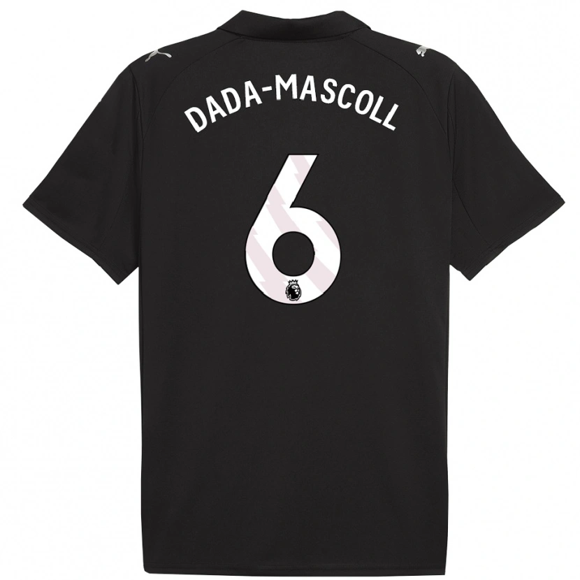Danxen Bambino Maglia Isaiah Dada-Mascoll #6 Nero Bianco Kit Gara Away 2025/26 Maglietta