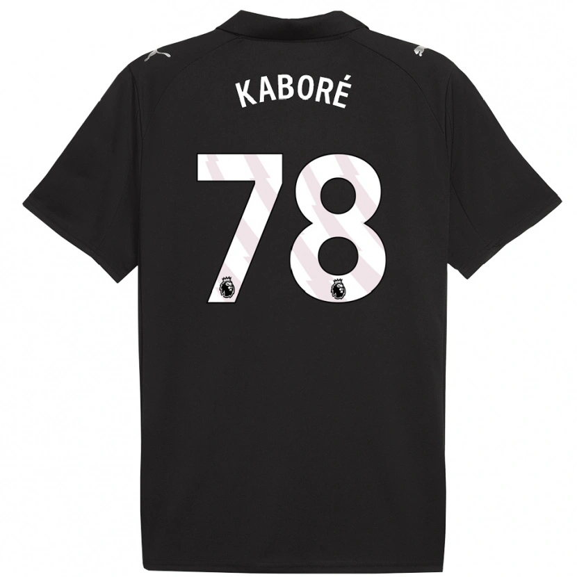 Danxen Bambino Maglia Issa Kaboré #78 Nero Bianco Kit Gara Away 2025/26 Maglietta