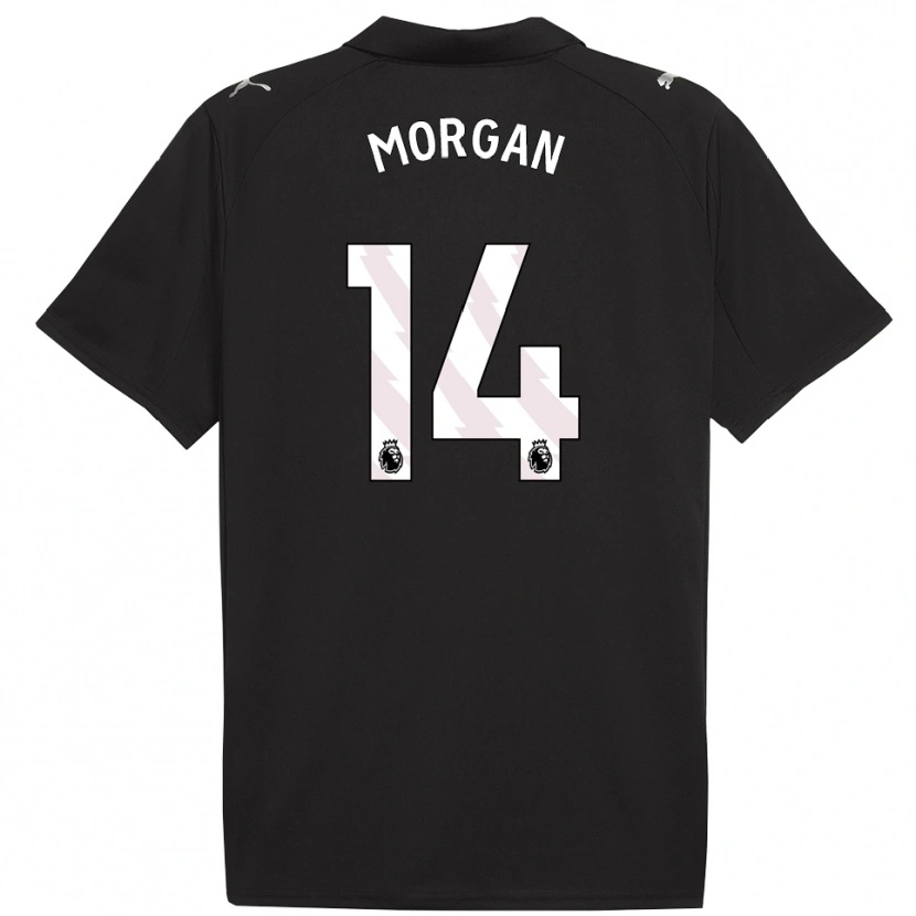 Danxen Bambino Maglia Esme Morgan #14 Nero Bianco Kit Gara Away 2025/26 Maglietta