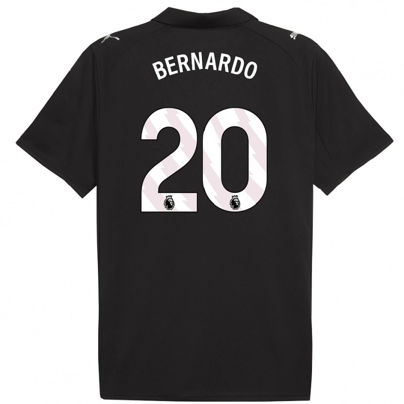Danxen Bambino Maglia Bernardo Silva #20 Nero Bianco Kit Gara Away 2025/26 Maglietta