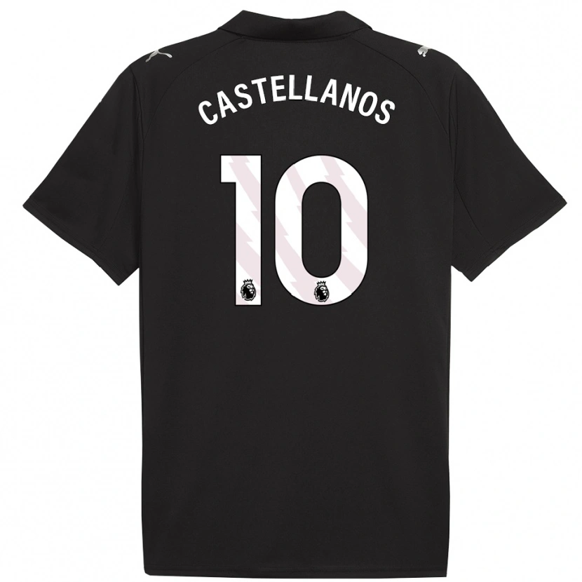 Danxen Bambino Maglia Deyna Castellanos #10 Nero Bianco Kit Gara Away 2025/26 Maglietta