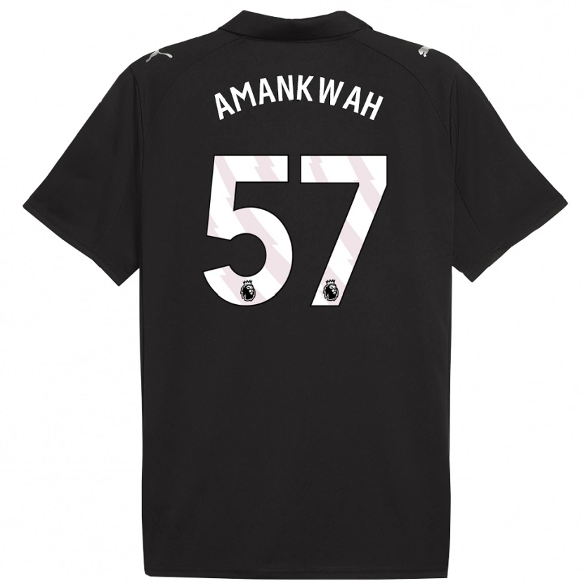 Danxen Bambino Maglia Yeboah Amankwah #57 Nero Bianco Kit Gara Away 2025/26 Maglietta