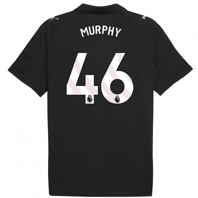 Danxen Bambino Maglia Lily Murphy #46 Nero Bianco Kit Gara Away 2025/26 Maglietta