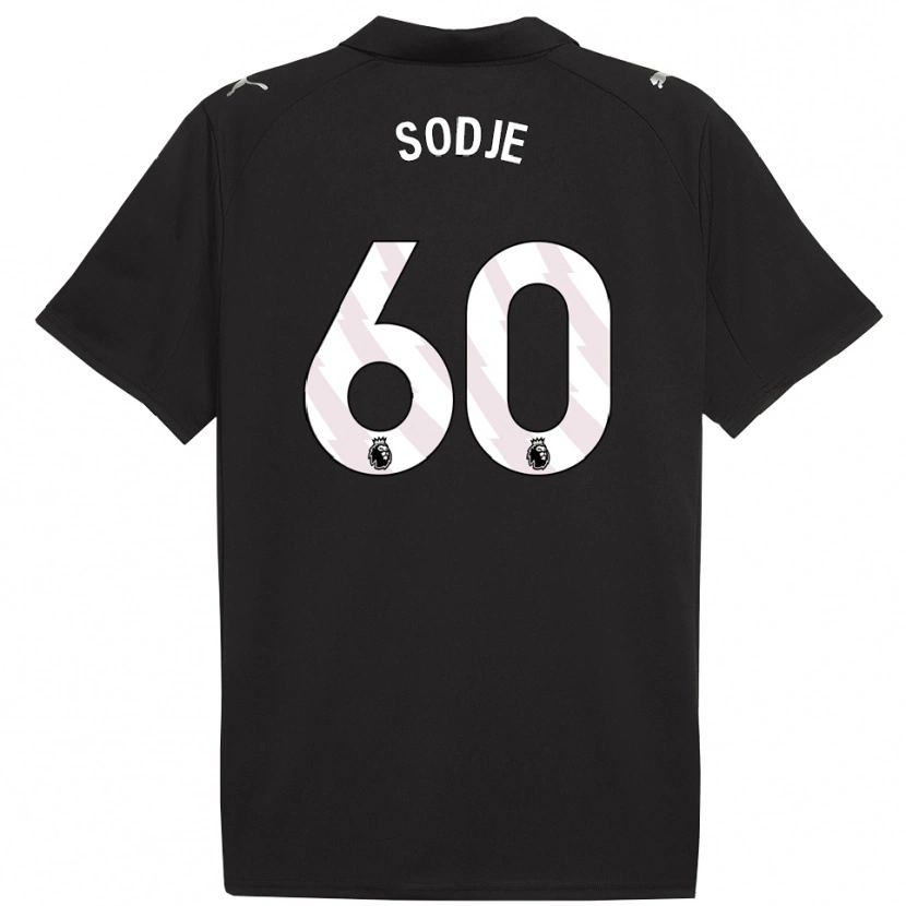 Danxen Bambino Maglia Tai Sodje #60 Nero Bianco Kit Gara Away 2025/26 Maglietta