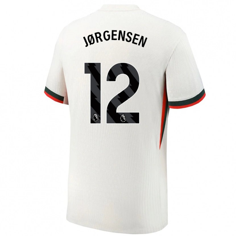 Danxen Bambino Maglia Filip Jørgensen #12 Bianco Verde Kit Gara Away 2025/26 Maglietta