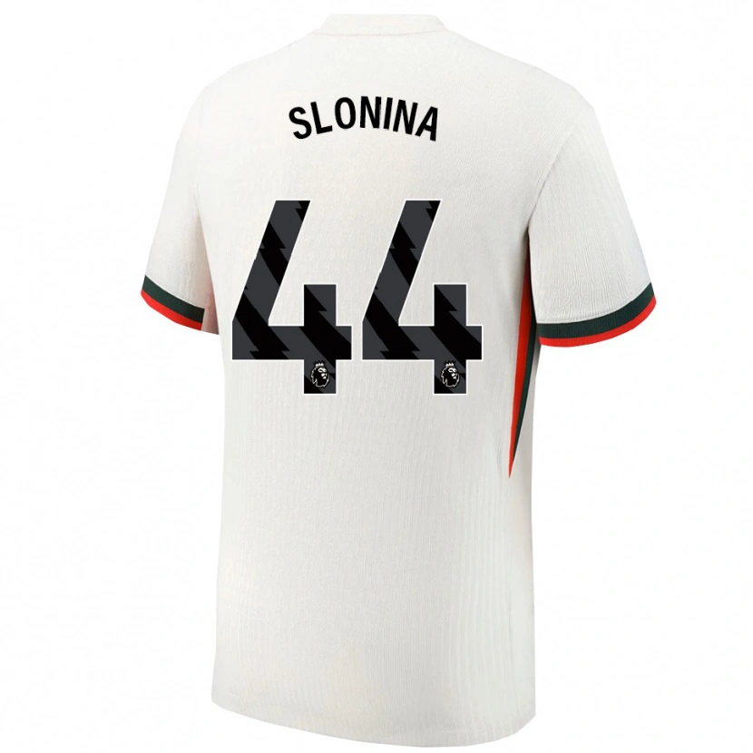Danxen Bambino Maglia Gabriel Slonina #44 Bianco Verde Kit Gara Away 2025/26 Maglietta