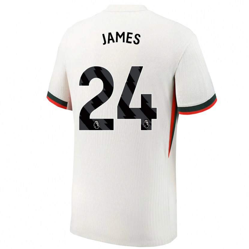 Danxen Bambino Maglia Reece James #24 Bianco Verde Kit Gara Away 2025/26 Maglietta