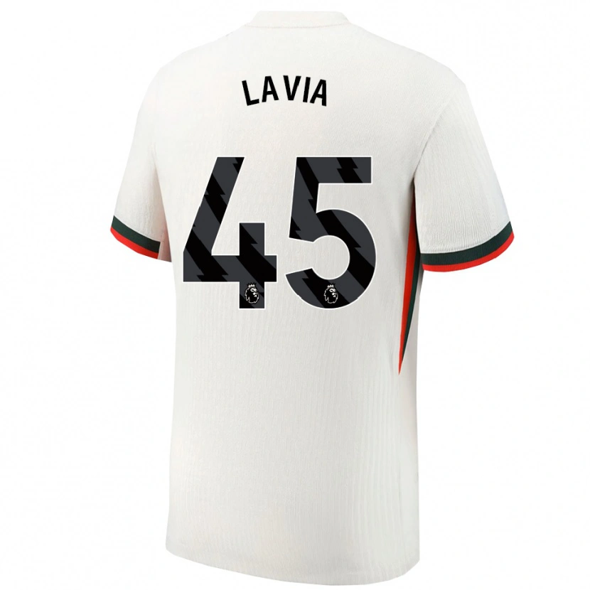 Danxen Bambino Maglia Roméo Lavia #45 Bianco Verde Kit Gara Away 2025/26 Maglietta