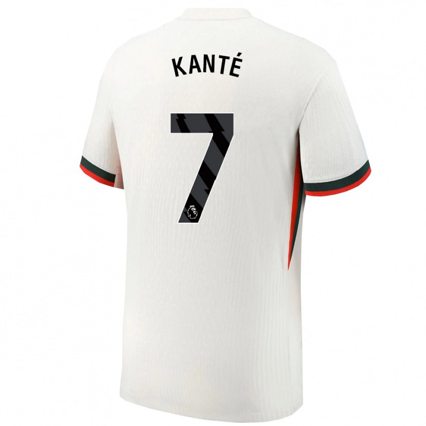Danxen Bambino Maglia N'golo Kante #7 Bianco Verde Kit Gara Away 2025/26 Maglietta