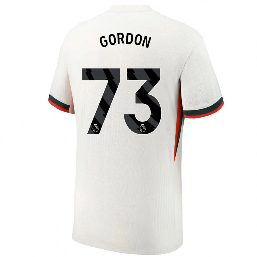 Danxen Bambino Maglia Sol Gordon #73 Bianco Verde Kit Gara Away 2025/26 Maglietta