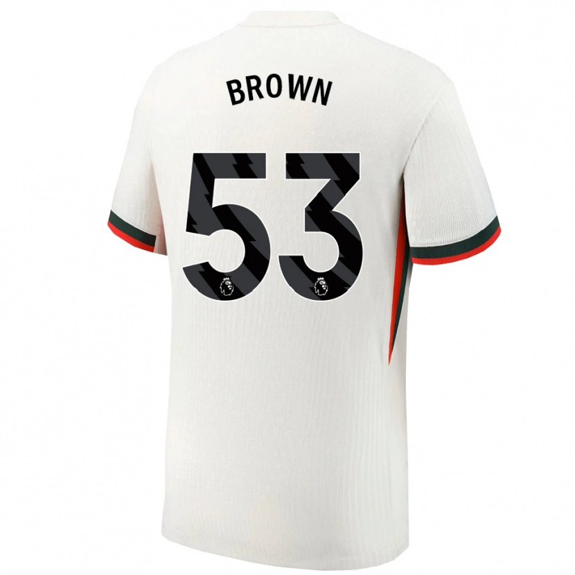 Danxen Bambino Maglia Lola Brown #53 Bianco Verde Kit Gara Away 2025/26 Maglietta