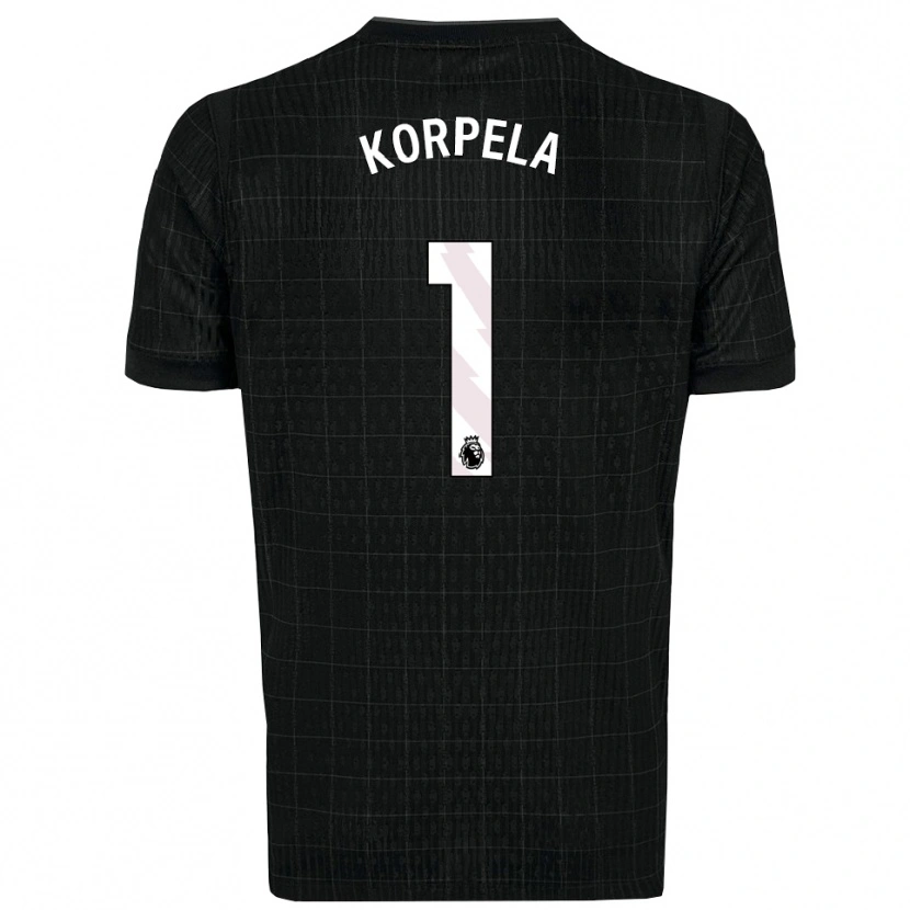 Danxen Bambino Maglia Tinja-Riikka Korpela #1 Nero Grigio Kit Gara Away 2025/26 Maglietta