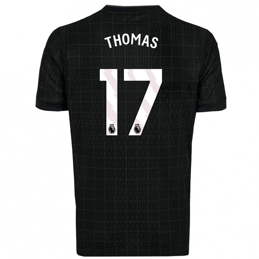Danxen Bambino Maglia Martha Thomas #17 Nero Grigio Kit Gara Away 2025/26 Maglietta