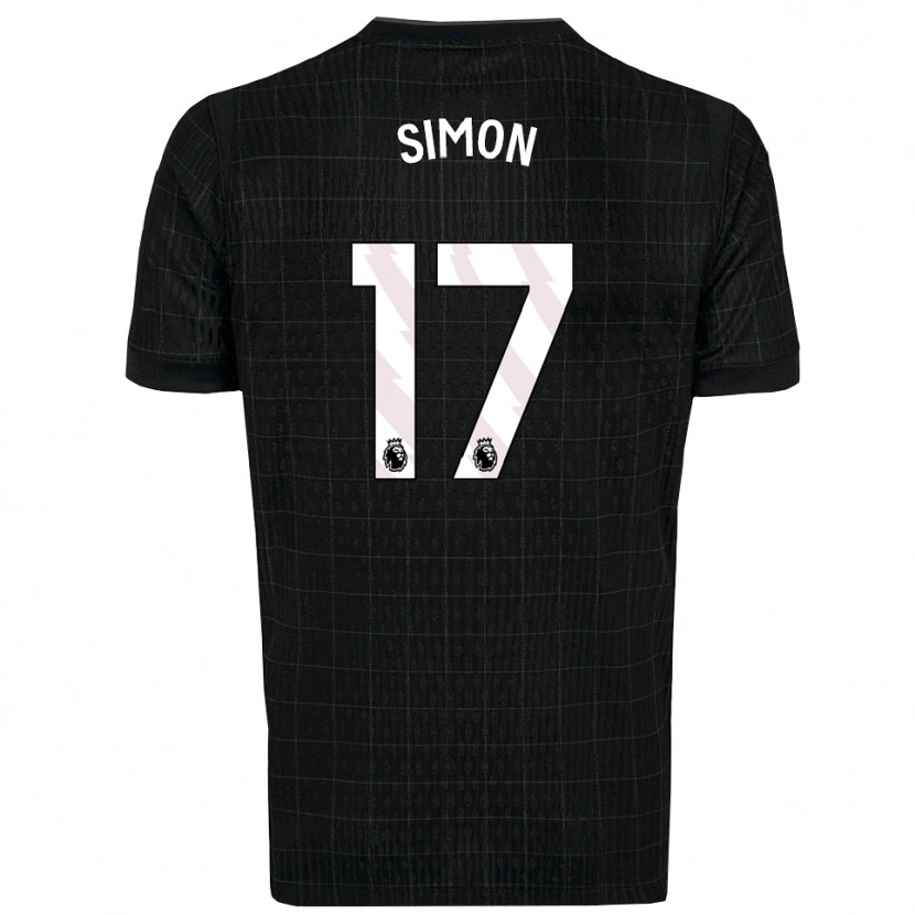 Danxen Bambino Maglia Kyah Simon #17 Nero Grigio Kit Gara Away 2025/26 Maglietta