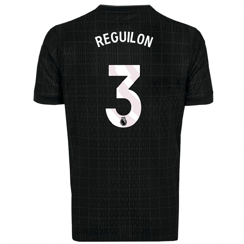 Danxen Bambino Maglia Sergio Reguilon #3 Nero Grigio Kit Gara Away 2025/26 Maglietta