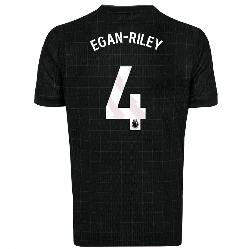 Danxen Bambino Maglia Roman Egan-Riley #4 Nero Grigio Kit Gara Away 2025/26 Maglietta