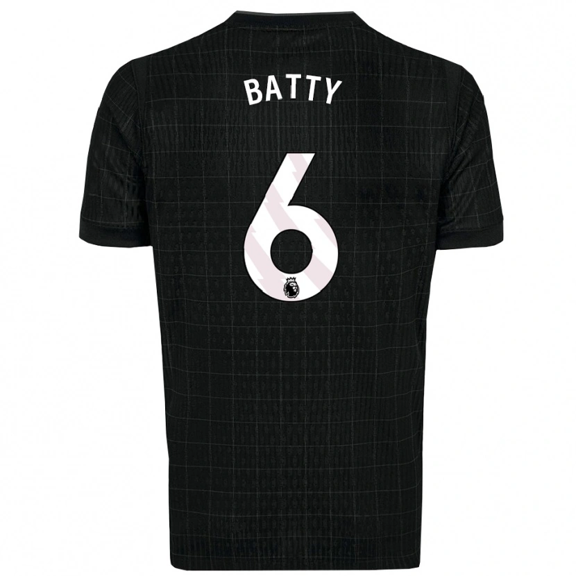 Danxen Bambino Maglia Dan Batty #6 Nero Grigio Kit Gara Away 2025/26 Maglietta