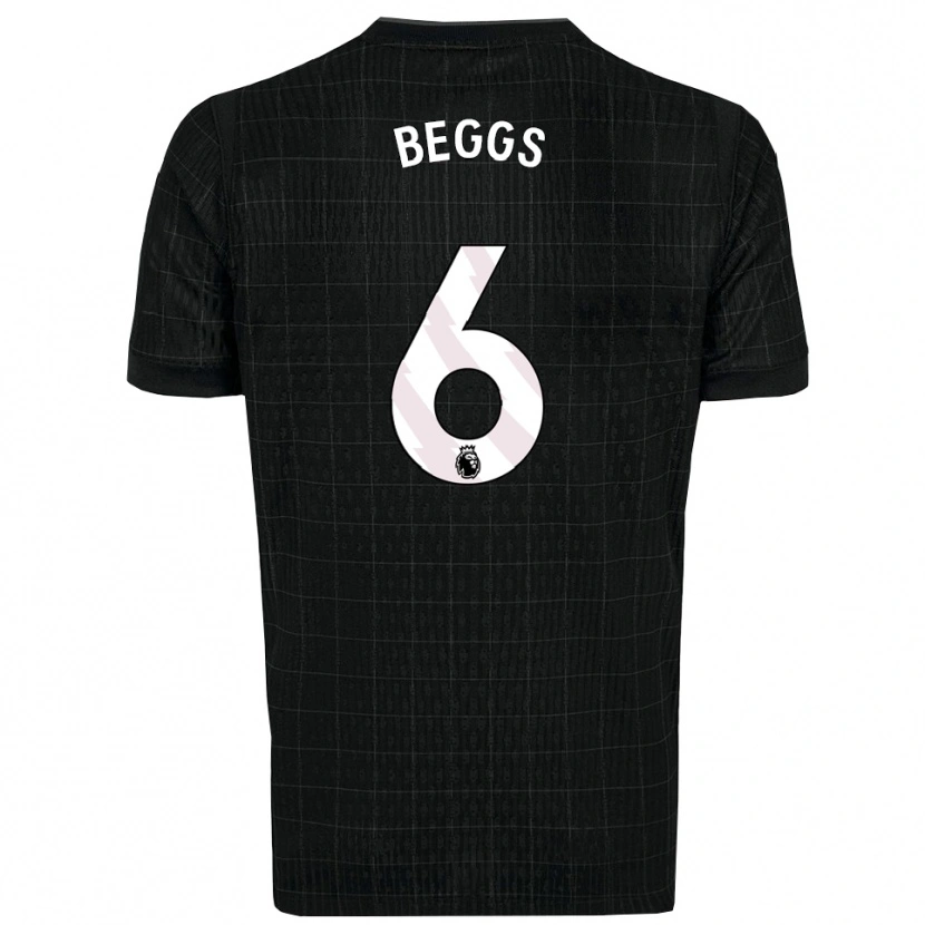 Danxen Bambino Maglia Jamel Beggs #6 Nero Grigio Kit Gara Away 2025/26 Maglietta