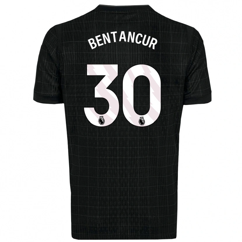 Danxen Bambino Maglia Rodrigo Bentancur #30 Nero Grigio Kit Gara Away 2025/26 Maglietta