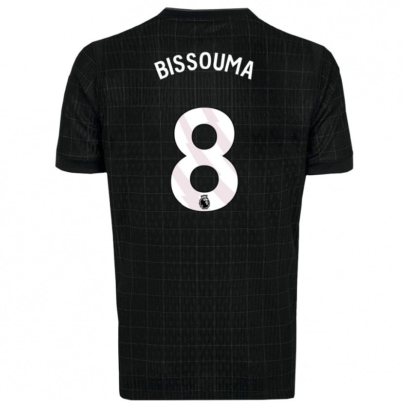 Danxen Bambino Maglia Yves Bissouma #8 Nero Grigio Kit Gara Away 2025/26 Maglietta