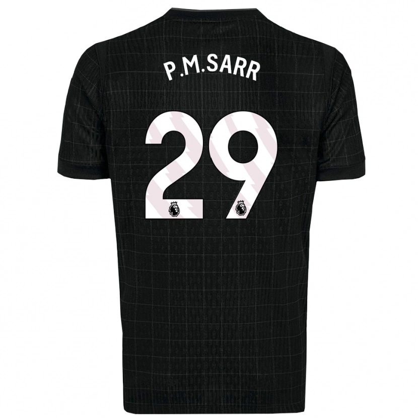 Danxen Bambino Maglia Pape Matar Sarr #29 Nero Grigio Kit Gara Away 2025/26 Maglietta