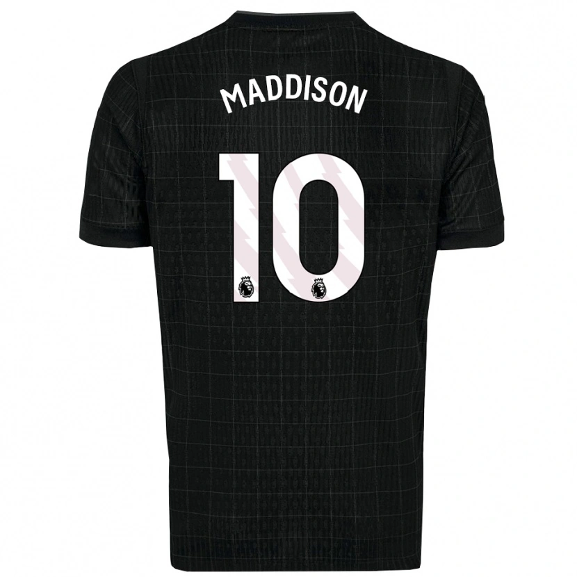 Danxen Bambino Maglia James Maddison #10 Nero Grigio Kit Gara Away 2025/26 Maglietta