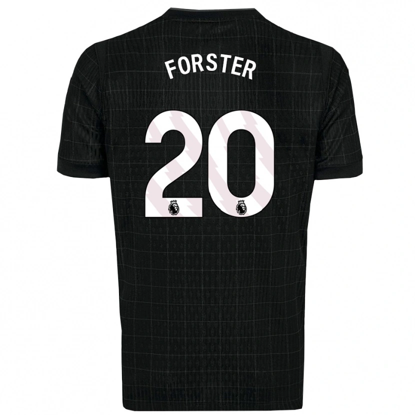 Danxen Bambino Maglia Fraser Forster #20 Nero Grigio Kit Gara Away 2025/26 Maglietta