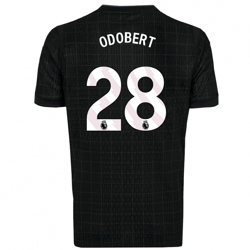 Danxen Bambino Maglia Wilson Odobert #28 Nero Grigio Kit Gara Away 2025/26 Maglietta