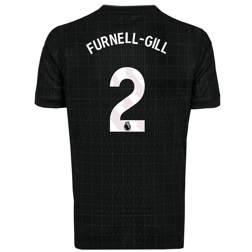 Danxen Bambino Maglia Luca Furnell-Gill #2 Nero Grigio Kit Gara Away 2025/26 Maglietta