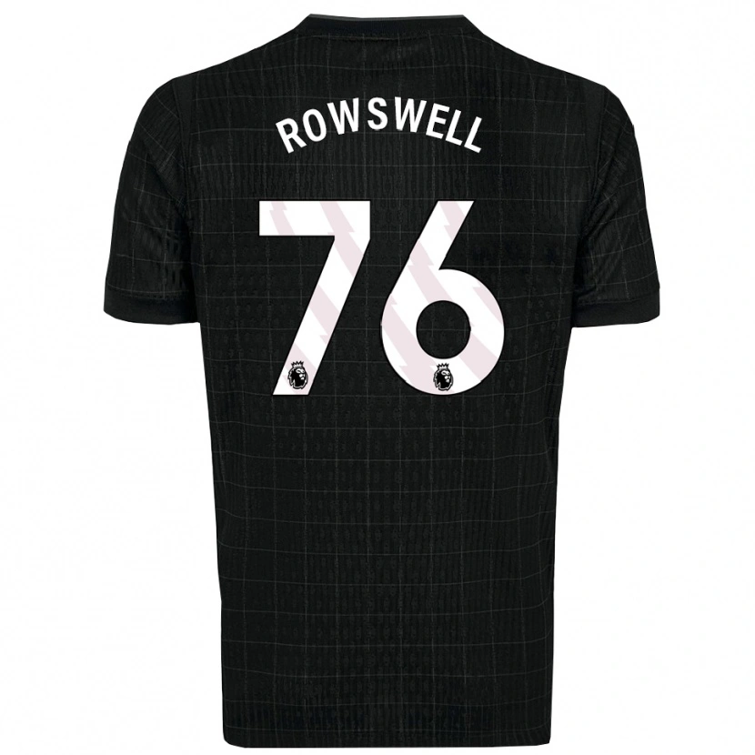 Danxen Bambino Maglia James Rowswell #76 Nero Grigio Kit Gara Away 2025/26 Maglietta