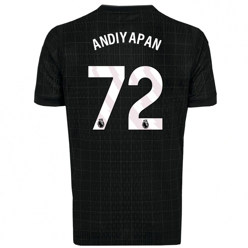 Danxen Bambino Maglia William Andiyapan #72 Nero Grigio Kit Gara Away 2025/26 Maglietta