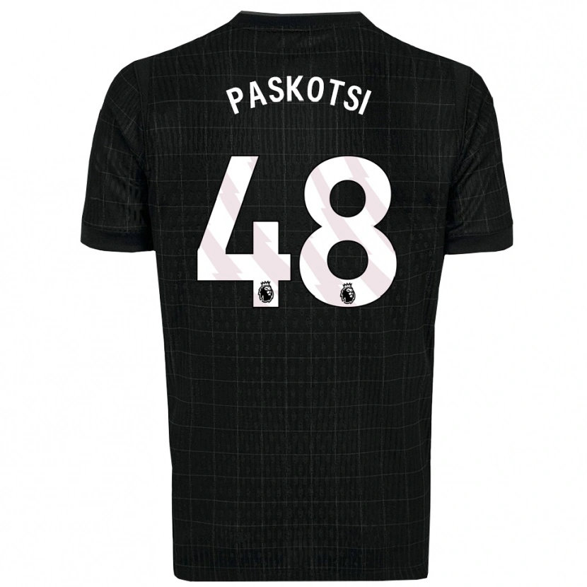 Danxen Bambino Maglia Maksim Paskotsi #48 Nero Grigio Kit Gara Away 2025/26 Maglietta
