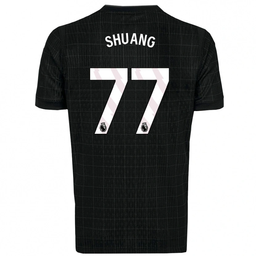Danxen Bambino Maglia Wang Shuang #77 Nero Grigio Kit Gara Away 2025/26 Maglietta