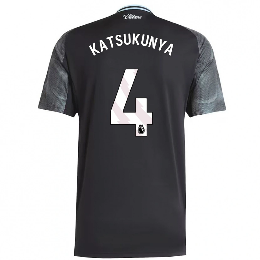 Danxen Bambino Maglia Thierry Katsukunya #4 Nero Azzurro Kit Gara Away 2025/26 Maglietta