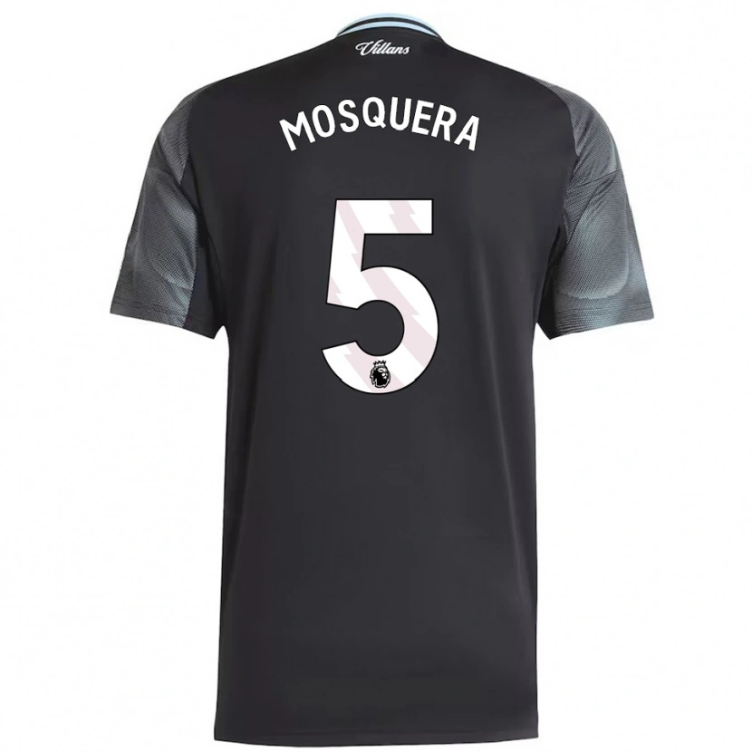 Danxen Bambino Maglia Yeimar Mosquera #5 Nero Azzurro Kit Gara Away 2025/26 Maglietta