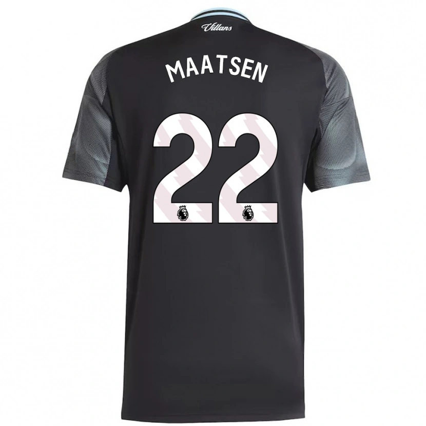 Danxen Bambino Maglia Ian Maatsen #22 Nero Azzurro Kit Gara Away 2025/26 Maglietta