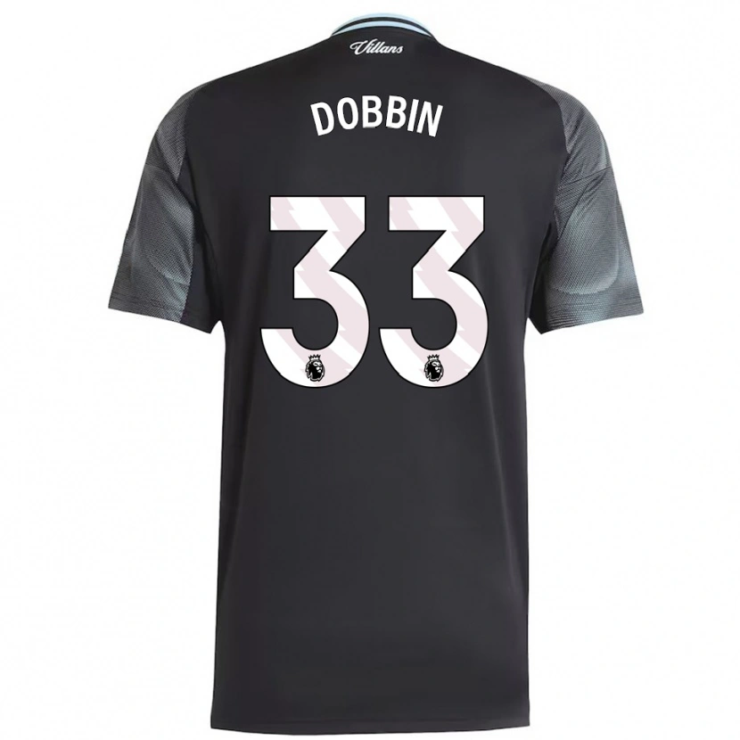 Danxen Bambino Maglia Lewis Dobbin #33 Nero Azzurro Kit Gara Away 2025/26 Maglietta