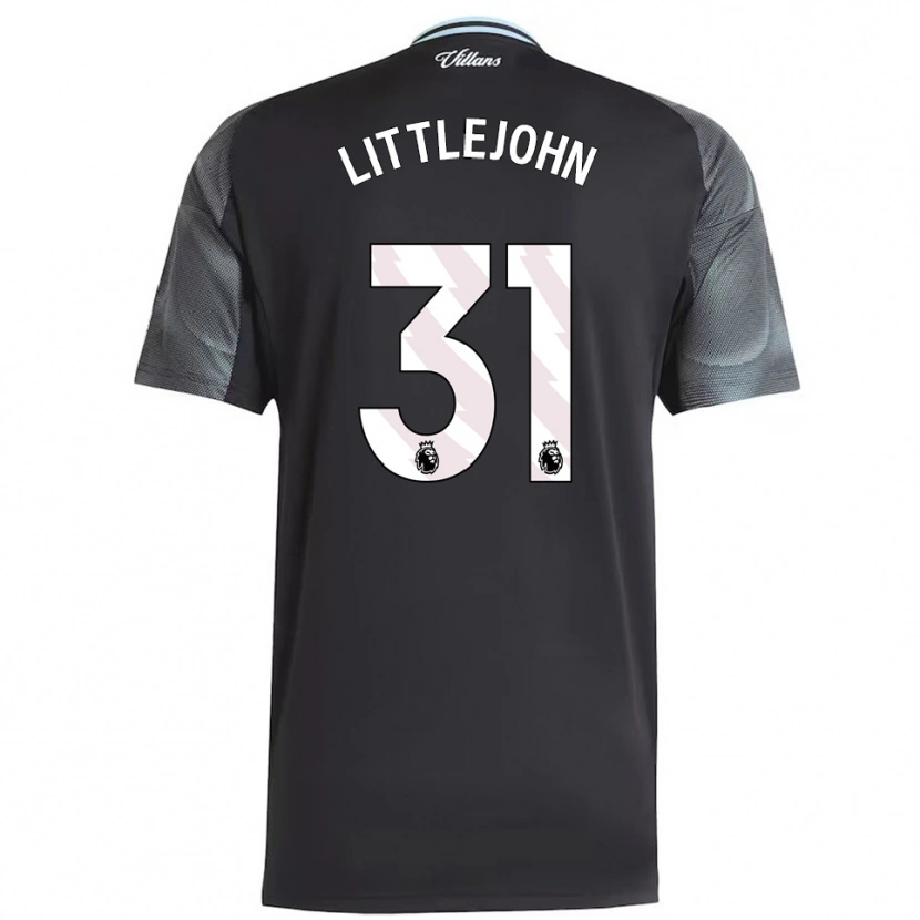 Danxen Bambino Maglia Ruesha Littlejohn #31 Nero Azzurro Kit Gara Away 2025/26 Maglietta