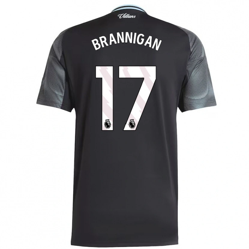 Danxen Bambino Maglia Cole Brannigan #17 Nero Azzurro Kit Gara Away 2025/26 Maglietta