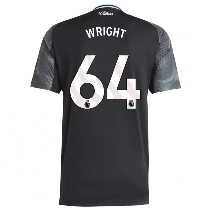 Danxen Bambino Maglia James Wright #64 Nero Azzurro Kit Gara Away 2025/26 Maglietta
