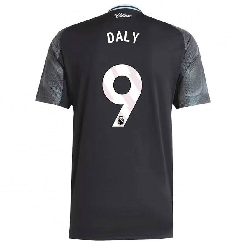 Danxen Bambino Maglia Rachel Daly #9 Nero Azzurro Kit Gara Away 2025/26 Maglietta
