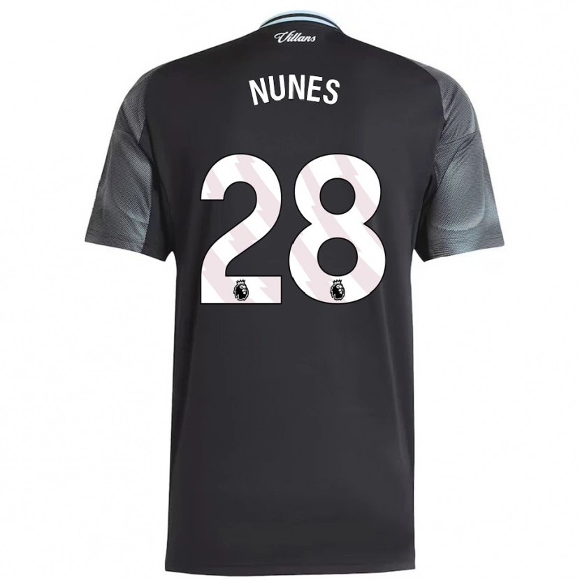 Danxen Bambino Maglia Gabi Nunes #28 Nero Azzurro Kit Gara Away 2025/26 Maglietta