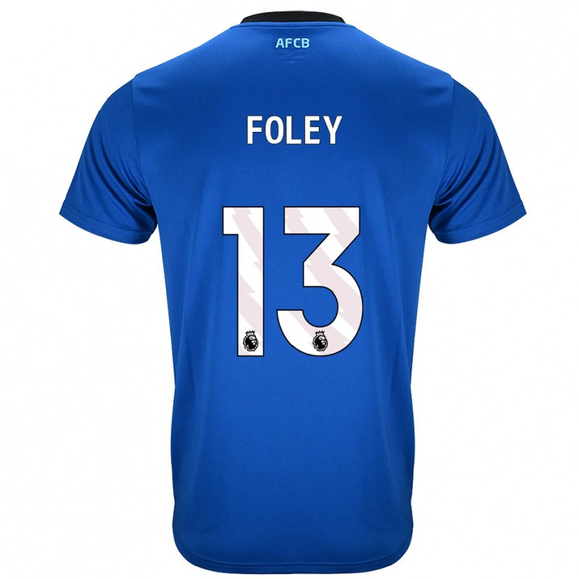 Danxen Bambino Maglia Erin Foley #13 Blu Nero Kit Gara Away 2025/26 Maglietta